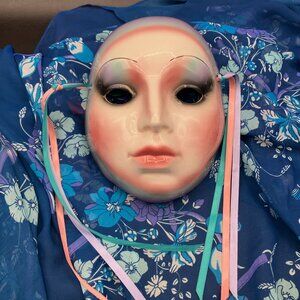 1980's About Face Wall Hanging Mask Hand Painted USA